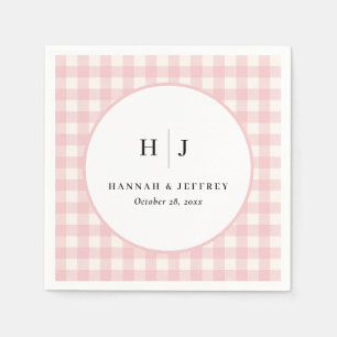 Pastel Gingham Wedding Napkins Serviette
