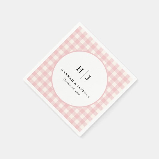 Pastel Gingham Wedding Napkins Serviette (Ecke)