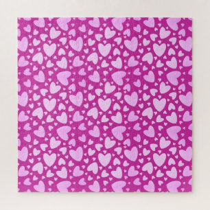 Pastel Girly Liebe Hearts Nicht möglich Hot Pink Puzzle