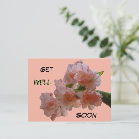 Pastel Gladioli Cust. Schnelle Postkarte (Stehend Vorderseite)