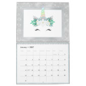 Pastel Glam Unicorn Faces Fun Modern 2021 Kalender (Jan 2027)