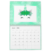 Pastel Glam Unicorn Faces Fun Modern 2021 Kalender (Mär 2026)
