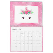 Pastel Glam Unicorn Faces Fun Modern 2021 Kalender (Feb 2027)