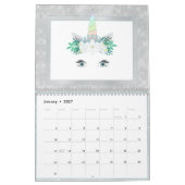 Pastel Glam Unicorn Faces Fun Modern 2021 Kalender (Jan 2027)