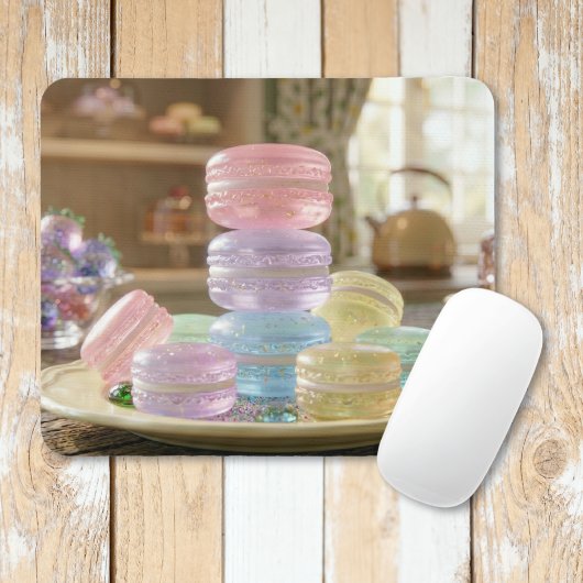 Pastel Glass Macaron Cookies   Mousepad