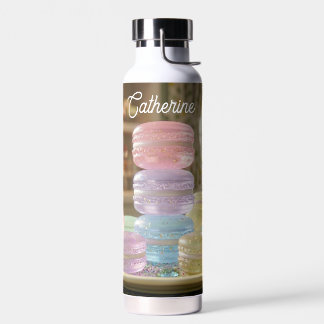 Pastel Glass Macaron Cookies Personalized  Trinkflasche