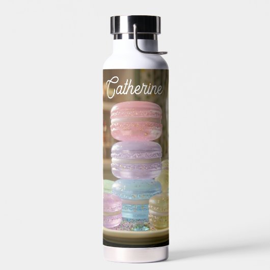 Pastel Glass Macaron Cookies Personalized  Trinkflasche (Links)