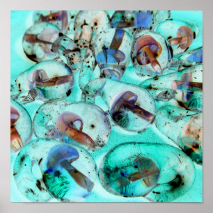 Pastel Glass Mushroom Art Collection Poster