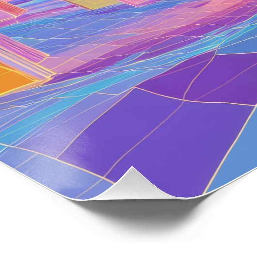 Pastel Glitch Forest in Dreamscape Bloom Poster (Ecke)