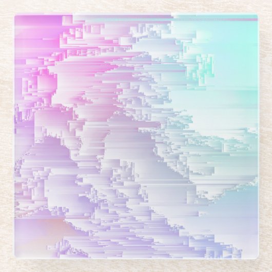 Pastel Glitch Glasuntersetzer (Vorderseite)