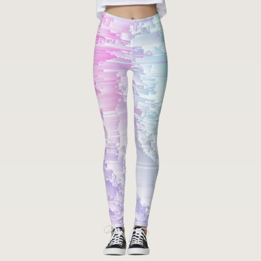 Pastel Glitch Leggings (Vorderseite)