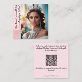 Pastel Glitter Pageant Visitenkarte | QR-Code (Vorne/Hinten)