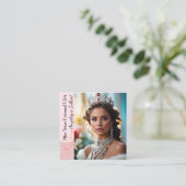 Pastel Glitter Pageant Visitenkarte | QR-Code (Stehend Vorderseite)