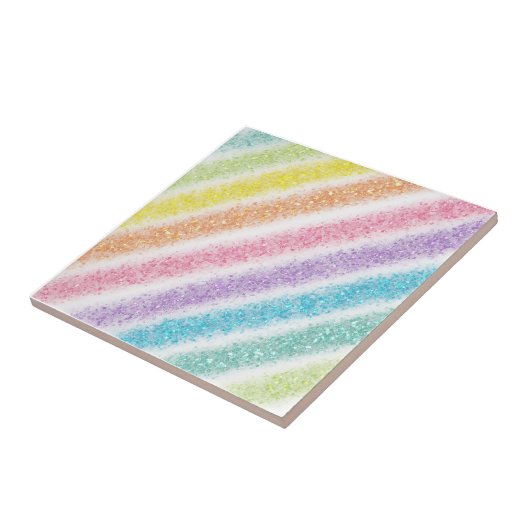 Pastel Glitter Rainbow Fliese (Seite)