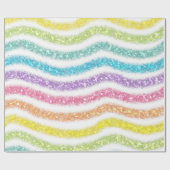 Pastel Glitter Rainbow Geschenkpapier (Flach)