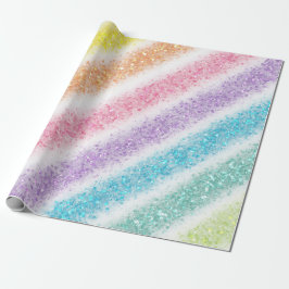 Pastel Glitter Rainbow Geschenkpapier