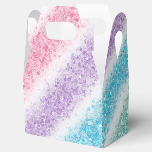 Pastel Glitter Rainbow Geschenkschachtel (Geöffnet)