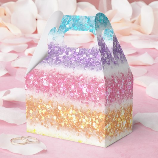 Pastel Glitter Rainbow Geschenkschachtel (Hochzeit)