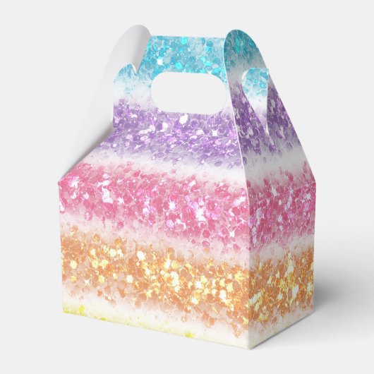 Pastel Glitter Rainbow Geschenkschachtel (Vorderseite)