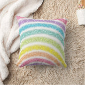 Pastel Glitter Rainbow Kissen (Decke)