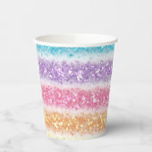 Pastel Glitter Rainbow Pappbecher (Links)