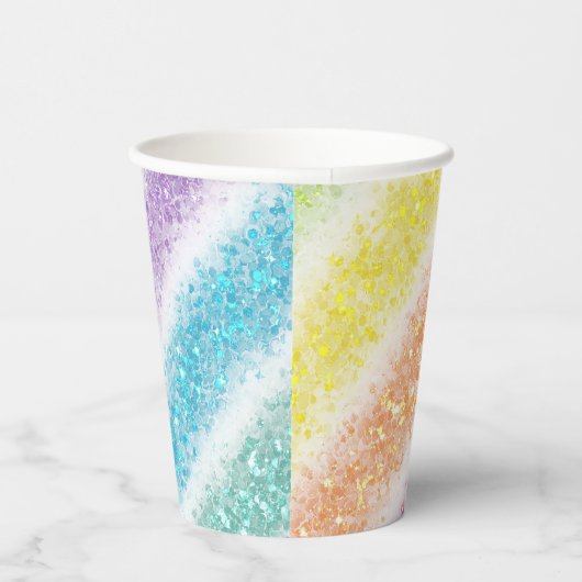Pastel Glitter Rainbow Pappbecher (Rechts)