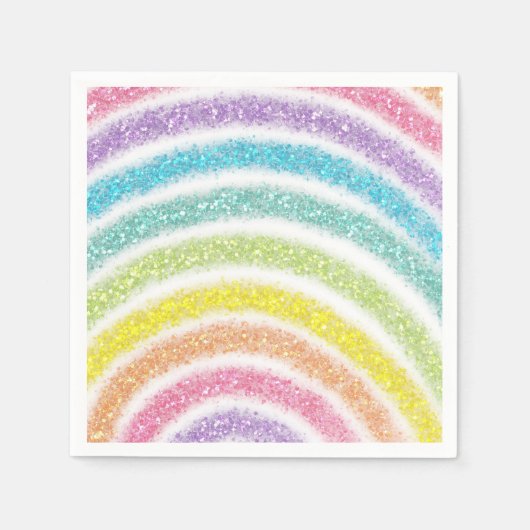 Pastel Glitter Rainbow Serviette (Vorderseite)