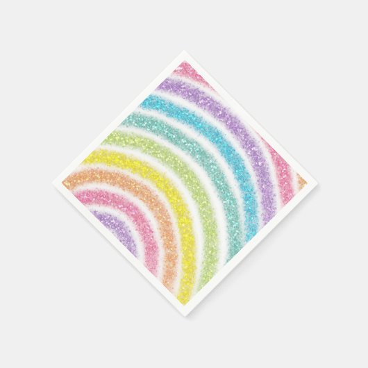 Pastel Glitter Rainbow Serviette (Ecke)