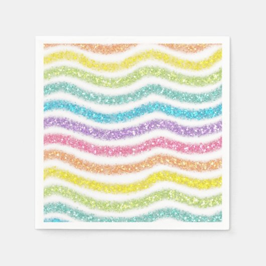 Pastel Glitter Rainbow Serviette (Vorderseite)