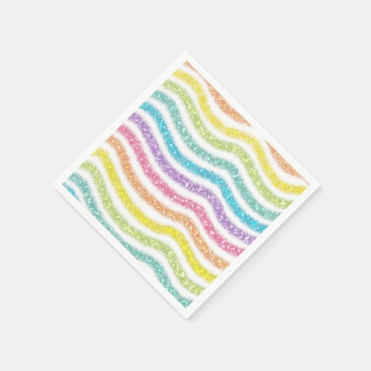 Pastel Glitter Rainbow Serviette (Ecke)
