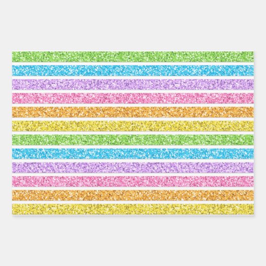 Pastel Glittery Geschenkpapier Set (Vorderseite 3)