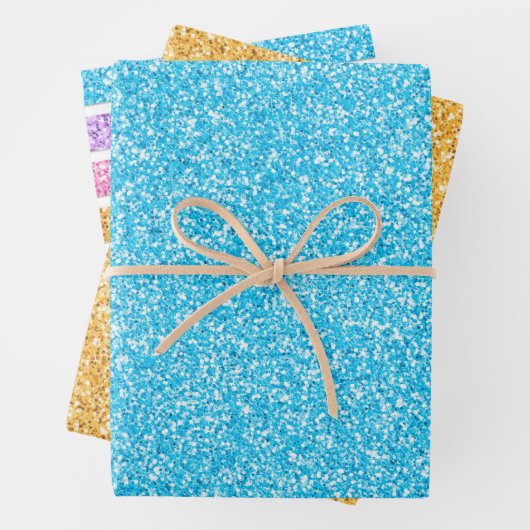 Pastel Glittery Geschenkpapier Set (Beispiel)