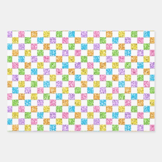 Pastel Glittery Wrapping Paper Sheets Geschenkpapier Set (Vorderseite 3)