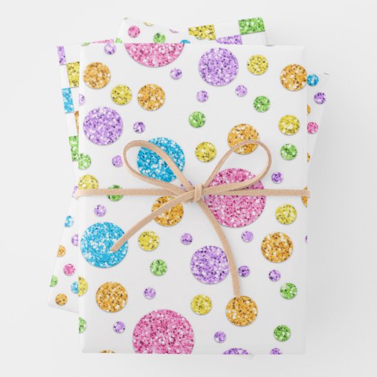 Pastel Glittery Wrapping Paper Sheets Geschenkpapier Set (Beispiel)