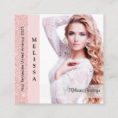 Pastel Glitz Custom Pageant Queen Profile Card Telefonnummerkarte (Vorderseite)