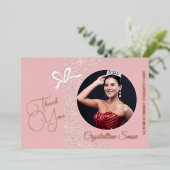 Pastel Glitz Foil Pageant Danke Karte (Stehend vorne)