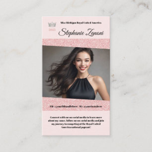 Pastel Glitz Pageant Business Card   QR-Code Visitenkarte