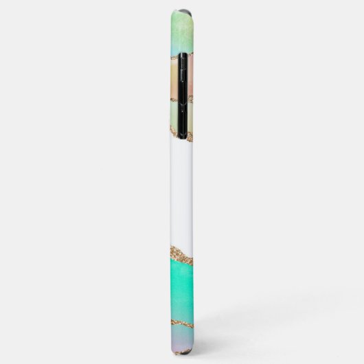 Pastel Glitzer Agate Mit Monogramm Case-Mate iPhone Hülle (Hinten/Links)