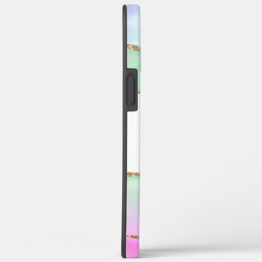 Pastel Glitzer Agate Mit Monogramm Case-Mate iPhone Hülle (Rückseite / Rechts)