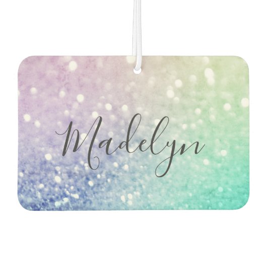 Pastel Glitzer Bokeh HintergrundGlam Elegant Glitt Autolufterfrischer (Vorderseite)