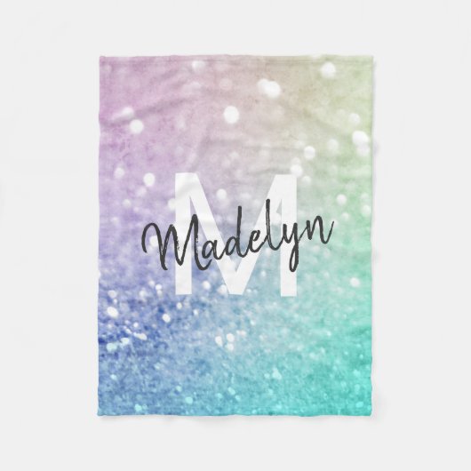 Pastel Glitzer Bokeh HintergrundGlam Elegant Glitt Fleecedecke (Vorderseite)