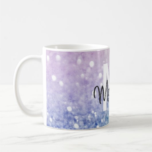 Pastel Glitzer Bokeh HintergrundGlam Elegant Glitt Kaffeetasse (Links)