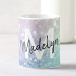 Pastel Glitzer Bokeh HintergrundGlam Elegant Glitt Kaffeetasse<br><div class="desc">Dieses farbenfrohe,  bunt gestylte Glitzer-Muster lässt sich einfach mit Ihrem individuelle Name und/oder Monogramm personalisieren.</div>