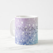 Pastel Glitzer Bokeh HintergrundGlam Elegant Glitt Kaffeetasse (Vorderseite Links)