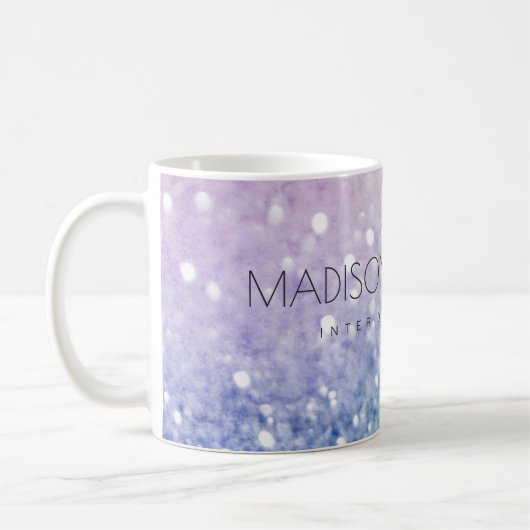 Pastel Glitzer Bokeh HintergrundGlam Elegant Glitt Kaffeetasse (Links)