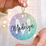 Pastel Glitzer Bokeh HintergrundGlam Elegant Glitt Keramik Ornament<br><div class="desc">Dieses farbenfrohe,  bunt gestylte Glitzer-Muster lässt sich einfach mit Ihrem individuelle Name und/oder Monogramm personalisieren.</div>