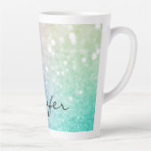 Pastel Glitzer Bokeh HintergrundGlam Elegant Glitt Milchtasse (Rechts)