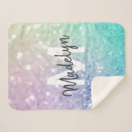 Pastel Glitzer Bokeh HintergrundGlam Elegant Glitt Sherpadecke (Vorderseite (Horizontal))