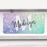 Pastel Glitzer Bokeh HintergrundGlam Elegant Glitt US Nummernschild<br><div class="desc">Dieses farbenfrohe,  bunt gestylte Glitzer-Muster lässt sich einfach mit Ihrem individuelle Name und/oder Monogramm personalisieren.</div>
