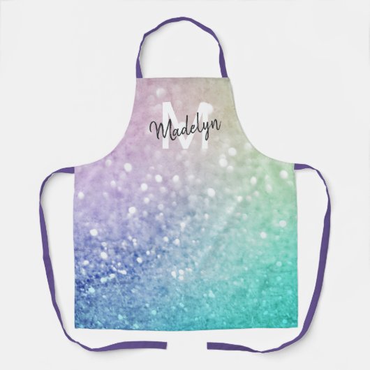 Pastel Glitzer Bokeh HintergrundGlam Elegant Schürze (Vorderseite)